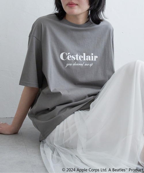 VENCEEXCHANGE(ヴァンスエクスチェンジ)の「【接触冷感】USAコットンロゴプリントTシャツ(Tシャツ/カットソー・レディース・ベージュ/オフホワイト/チャコール/パープル系/ブルー系・FREE)」の2枚目の写真