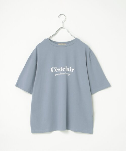VENCEEXCHANGE(ヴァンスエクスチェンジ)の「【接触冷感】USAコットンロゴプリントTシャツ(Tシャツ/カットソー・レディース・ベージュ/オフホワイト/チャコール/パープル系/ブルー系・FREE)」の21枚目の写真