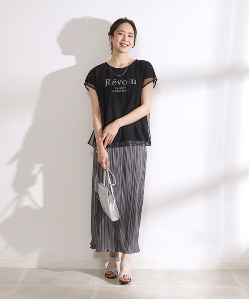 DRESKIP（ドレスキップ）の「◆チュールレイヤード ロゴプリントTシャツ（Tシャツ/カットソー・レディース・ブラック/ブラウン系/オフホワイト・04/03/02）」の17枚目の写真