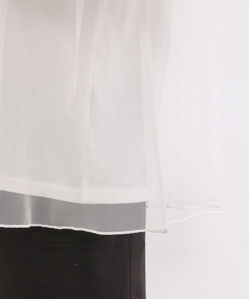 DRESKIP（ドレスキップ）の「◆チュールレイヤード ロゴプリントTシャツ（Tシャツ/カットソー・レディース・ブラック/ブラウン系/オフホワイト・04/03/02）」の14枚目の写真