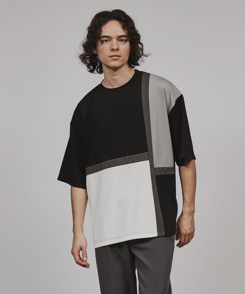 tk.TAKEO KIKUCHI（ティーケータケオキクチ）の「◆クロススイッチカットソー（Tシャツ/カットソー・メンズ・ホワイト系5/ブルー系4/ブラック系4・03/02/01）」の2枚目の写真