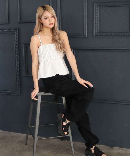 CECIL McBEE(セシルマクビー)の「タックデザインカーゴパンツ(カーゴパンツ・レディース・アイボリー/ブラック/カーキ・FREE)」の3枚目の写真