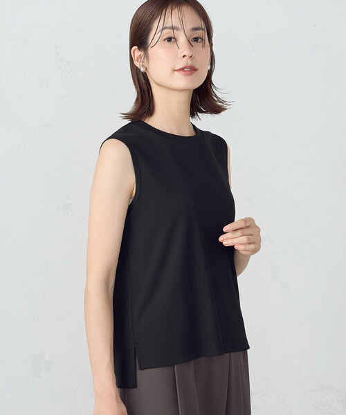 COMME CA ISM(コムサイズム)の「テレコ タンクトップ(タンクトップ・レディース・オレンジ/ブラック/ベージュ/サックスブルー・MEDIUM/LARGE)」の1枚目の写真