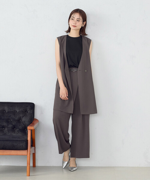 COMME CA ISM(コムサイズム)の「テレコ タンクトップ(タンクトップ・レディース・オレンジ/ブラック/ベージュ/サックスブルー・MEDIUM/LARGE)」の5枚目の写真