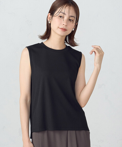 COMME CA ISM(コムサイズム)の「テレコ タンクトップ(タンクトップ・レディース・オレンジ/ブラック/ベージュ/サックスブルー・MEDIUM/LARGE)」の8枚目の写真