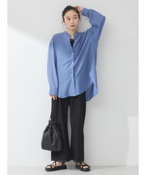 売り切れました‼未使用★earthシャツ セール】シアーバンドカラーシャツ（シャツ/ブラウス）｜earth