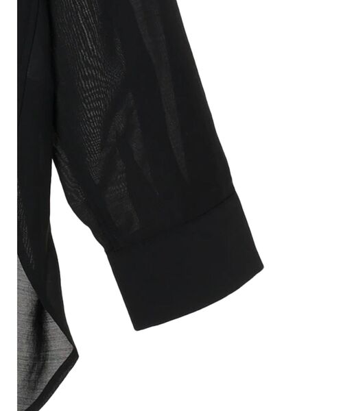 earth music&ecology(アースミュージックアンドエコロジー)の「シアーバンドカラーシャツ(シャツ/ブラウス・レディース・モカ/ブラック/ブルー/オフホワイト・FREE)」の16枚目の写真