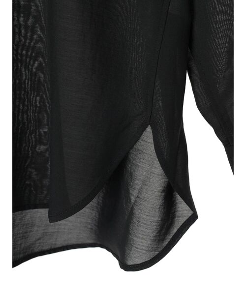 earth music&ecology(アースミュージックアンドエコロジー)の「シアーバンドカラーシャツ(シャツ/ブラウス・レディース・モカ/ブラック/ブルー/オフホワイト・FREE)」の20枚目の写真