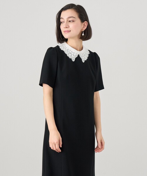 ANAYI（アナイ）の「ストレッチクロス衿付きワンピース（ワンピース