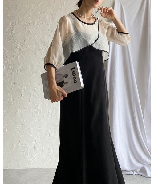 セール】前後2WAYショート丈半端袖パイピングカシュクール
