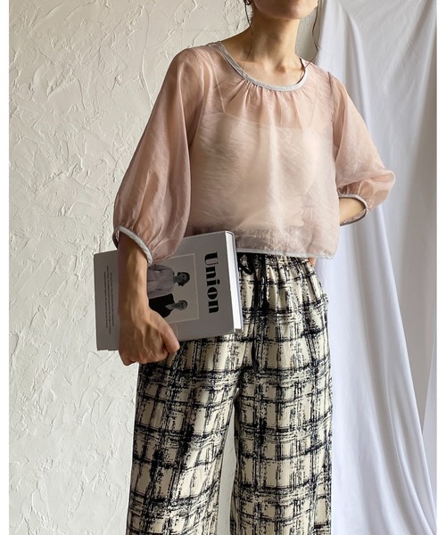 セール】前後2WAYショート丈半端袖パイピングカシュクール