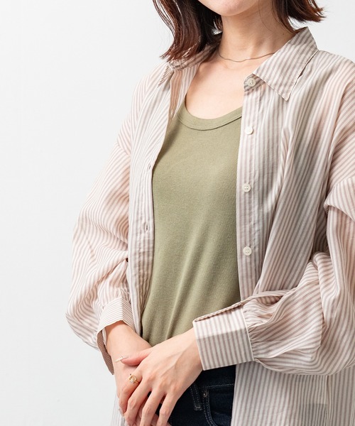 welleg(ウェレッグ)の「2way テレコタンクトップ(タンクトップ・レディース・ライトブルー/ブラック/カーキ/オフホワイト/ミント/モカ/アイボリー/チャコール・LL/3L/L/M)」の7枚目の写真