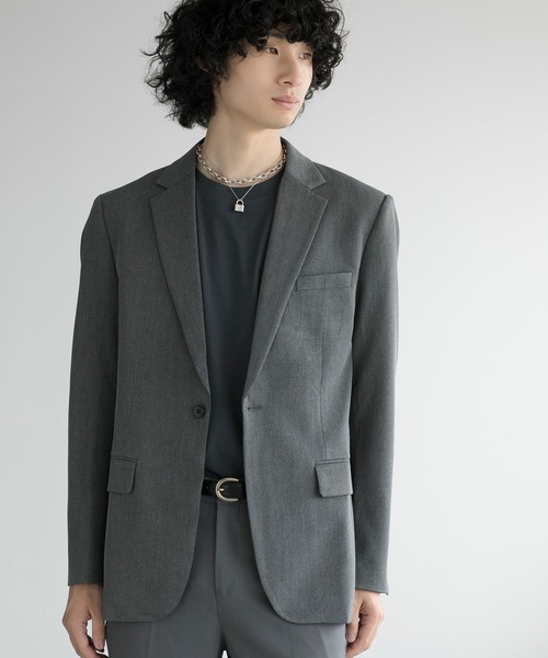 aimoha（アイモハ）の「aimoha men SIMPLE TAILORED JACKET（テーラードジャケット・メンズ・ブラック/ネイビー/グレー・LARGE/X-LARGE/XX-LARGE/MEDIUM）」の3枚目の写真