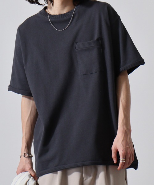 JEMORGAN(ジェーイーモーガン)の「JEMORGAN 天竺カットオフリブ半袖T(Tシャツ/カットソー・メンズ・モカ/オフホワイト/カーキ/ブラック・M/XL/L)」の2枚目の写真