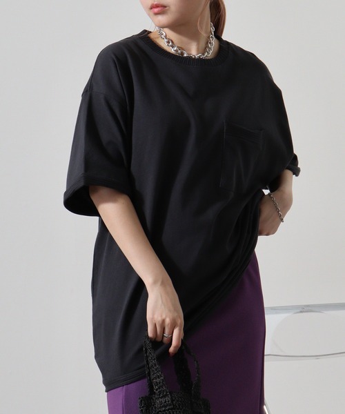 JEMORGAN(ジェーイーモーガン)の「JEMORGAN 天竺カットオフリブ半袖T(Tシャツ/カットソー・メンズ・モカ/オフホワイト/カーキ/ブラック・M/XL/L)」の8枚目の写真