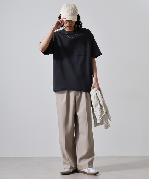 JEMORGAN(ジェーイーモーガン)の「JEMORGAN 天竺カットオフリブ半袖T(Tシャツ/カットソー・メンズ・モカ/オフホワイト/カーキ/ブラック・M/XL/L)」の6枚目の写真
