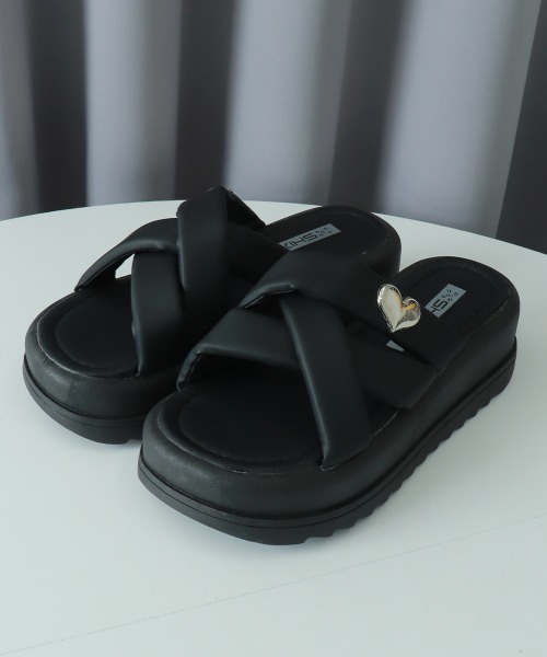 Miniministore（ミニミニストア）の「厚底 ミュールサンダル クロスベルト 夏（サンダル・レディース・アイボリー/ピンク/ブラック・24.0cm/25.0cm/22.5cm/23.5cm/24.5cm/23.0cm）」の17枚目の写真