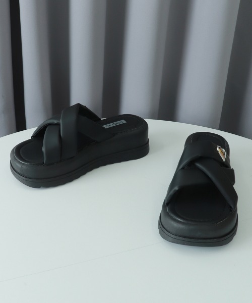 Miniministore（ミニミニストア）の「厚底 ミュールサンダル クロスベルト 夏（サンダル・レディース・アイボリー/ピンク/ブラック・24.0cm/25.0cm/22.5cm/23.5cm/24.5cm/23.0cm）」の18枚目の写真