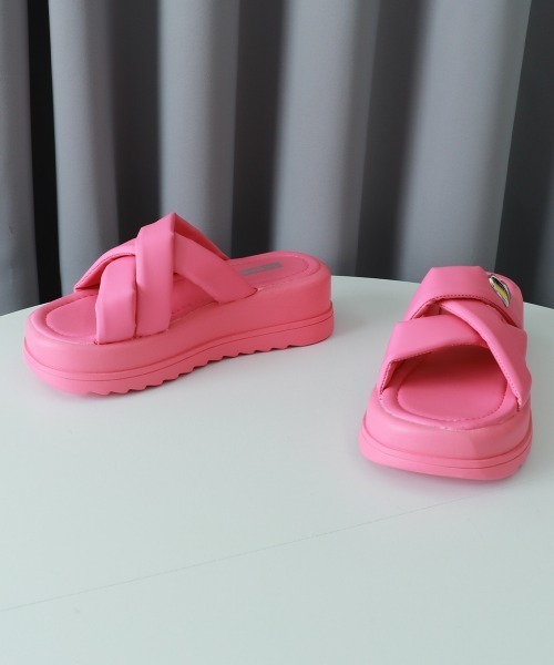 Miniministore（ミニミニストア）の「厚底 ミュールサンダル クロスベルト 夏（サンダル・レディース・アイボリー/ピンク/ブラック・24.0cm/25.0cm/22.5cm/23.5cm/24.5cm/23.0cm）」の20枚目の写真