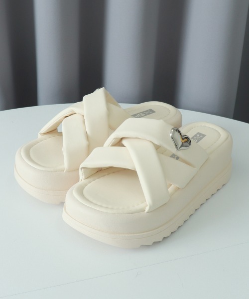 Miniministore（ミニミニストア）の「厚底 ミュールサンダル クロスベルト 夏（サンダル・レディース・アイボリー/ピンク/ブラック・24.0cm/25.0cm/22.5cm/23.5cm/24.5cm/23.0cm）」の21枚目の写真