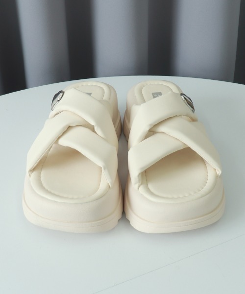 Miniministore（ミニミニストア）の「厚底 ミュールサンダル クロスベルト 夏（サンダル・レディース・アイボリー/ピンク/ブラック・24.0cm/25.0cm/22.5cm/23.5cm/24.5cm/23.0cm）」の22枚目の写真