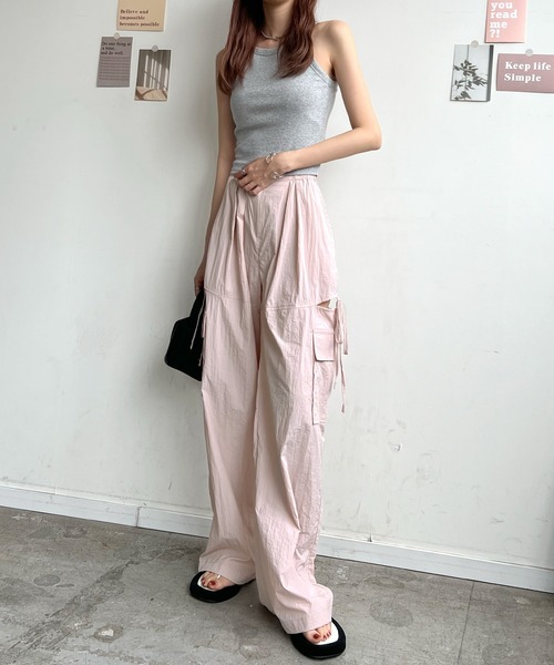 Futier land(フューティアランド)の「サイドスリットカーゴパンツ(カーゴパンツ・レディース・ブラック/ライトピンク/アイボリー/ライトブルー・FREE)」の21枚目の写真