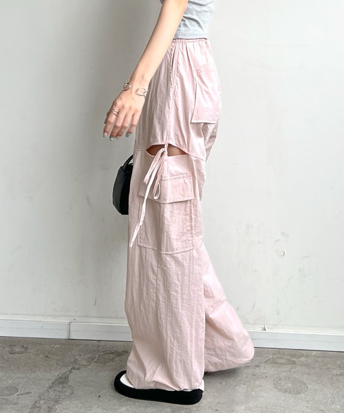 Futier land(フューティアランド)の「サイドスリットカーゴパンツ(カーゴパンツ・レディース・ブラック/ライトピンク/アイボリー/ライトブルー・FREE)」の20枚目の写真