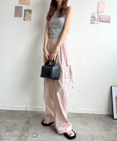 Futier land(フューティアランド)の「サイドスリットカーゴパンツ(カーゴパンツ・レディース・ブラック/ライトピンク/アイボリー/ライトブルー・FREE)」の17枚目の写真