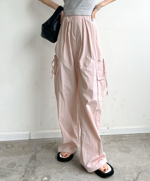 Futier land(フューティアランド)の「サイドスリットカーゴパンツ(カーゴパンツ・レディース・ブラック/ライトピンク/アイボリー/ライトブルー・FREE)」の16枚目の写真