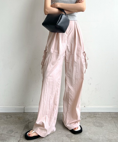 Futier land(フューティアランド)の「サイドスリットカーゴパンツ(カーゴパンツ・レディース・ブラック/ライトピンク/アイボリー/ライトブルー・FREE)」の15枚目の写真