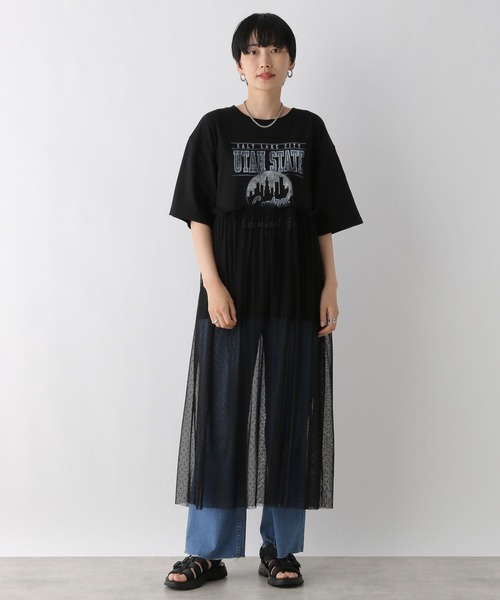 LEPSIM（レプシィム）の「ロゴチュールレイヤーワンピース 123940 