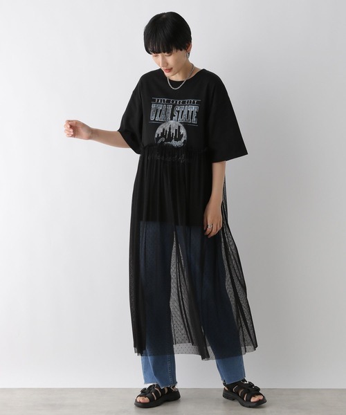 LEPSIM（レプシィム）の「ロゴチュールレイヤーワンピース　123940（ワンピース・レディース・ライトグレー/ブラック/レッド/チャコールグレー・FREE）」の8枚目の写真