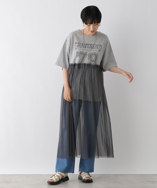 LEPSIM（レプシィム）の「ロゴチュールレイヤーワンピース　123940（ワンピース・レディース・ライトグレー/ブラック/レッド/チャコールグレー・FREE）」の5枚目の写真