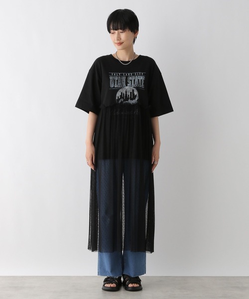 LEPSIM（レプシィム）の「ロゴチュールレイヤーワンピース　123940（ワンピース・レディース・ライトグレー/ブラック/レッド/チャコールグレー・FREE）」の22枚目の写真