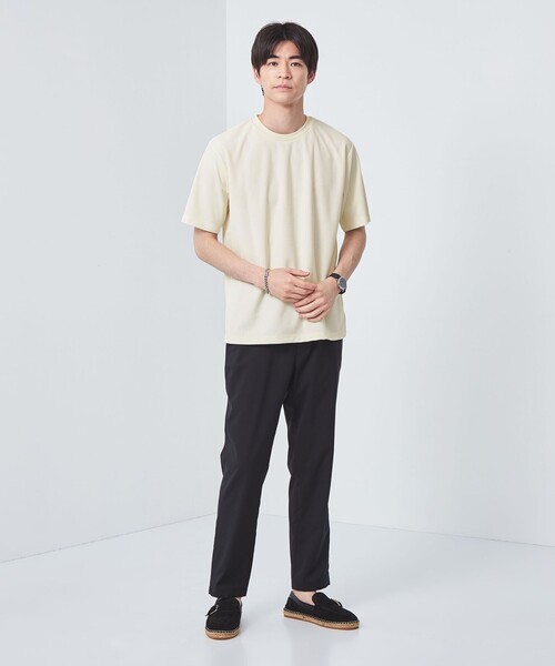 green label relaxing（グリーンレーベルリラクシング）の「JUSTFIT ハニカム ショートスリーブ Tシャツ（Tシャツ/カットソー・メンズ・グレー/モカ/オフホワイト/ブラック・S/L/XL/M）」の6枚目の写真