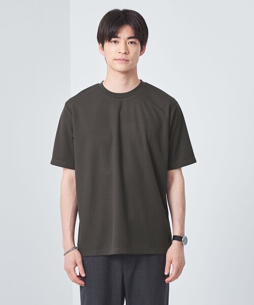 green label relaxing（グリーンレーベルリラクシング）の「JUSTFIT ハニカム ショートスリーブ Tシャツ（Tシャツ/カットソー・メンズ・グレー/モカ/オフホワイト/ブラック・S/L/XL/M）」の9枚目の写真
