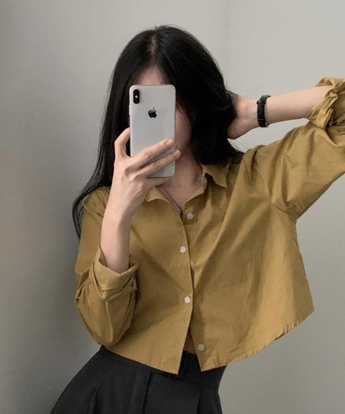 MAISON DE THERESE(メゾン ド テレーズ)の「無地シャツ ブラウス(シャツ/ブラウス・レディース・サックスブルー/ブラック/ミント/ネイビー/イエロー/レッド/Mustard/ホワイト/ブルー・M/S/L)」の15枚目の写真