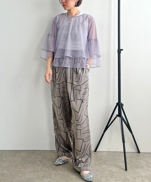 LHELBIE(レルビエ)の「2WAYソフトチュールカーディガン(カーディガン/ボレロ・レディース・ブラック/グレー/アイボリー・M)」の12枚目の写真