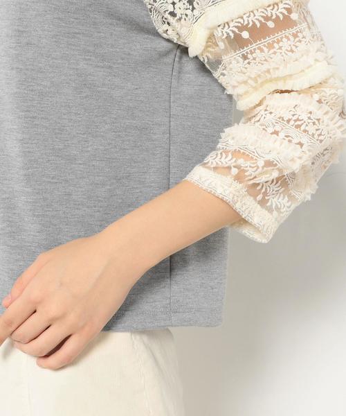 Another Edition(アナザーエディション)の「レーススリーブトップス/AEFC LACE SL T◆(Tシャツ/カットソー・レディース・ブラック/グレー・フリー)」の8枚目の写真