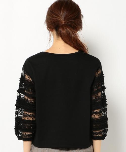 Another Edition(アナザーエディション)の「レーススリーブトップス/AEFC LACE SL T◆(Tシャツ/カットソー・レディース・ブラック/グレー・フリー)」の11枚目の写真