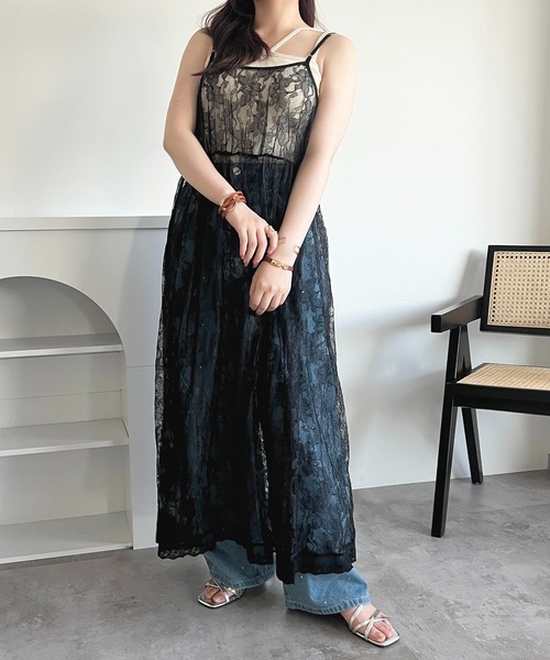 apres jour（アプレジュール）の「レース2WAYキャミワンピース【ZOZOTOWN限定アイテム】（ワンピース・レディース・オフホワイト/ブラック・フリー/X-LARGE）」の5枚目の写真