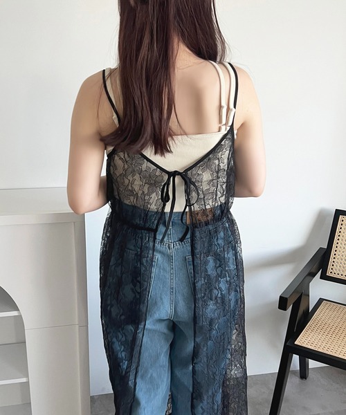 apres jour（アプレジュール）の「レース2WAYキャミワンピース【ZOZOTOWN限定アイテム】（ワンピース・レディース・オフホワイト/ブラック・フリー/X-LARGE）」の4枚目の写真