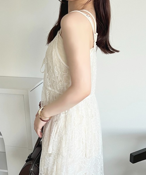 apres jour（アプレジュール）の「レース2WAYキャミワンピース【ZOZOTOWN限定アイテム】（ワンピース・レディース・オフホワイト/ブラック・フリー/X-LARGE）」の16枚目の写真