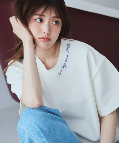 LANTINAM（ランティナム）の「【ユニセックス】ミューズTシャツ（Tシャツ/カットソー・レディース・ミント/ブラック/オフホワイト・MEDIUM/LARGE）」の7枚目の写真