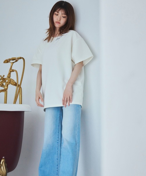 LANTINAM（ランティナム）の「【ユニセックス】ミューズTシャツ（Tシャツ/カットソー・レディース・ミント/ブラック/オフホワイト・MEDIUM/LARGE）」の8枚目の写真