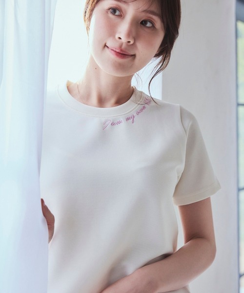 LANTINAM（ランティナム）の「【ユニセックス】ミューズTシャツ（Tシャツ/カットソー・レディース・ミント/ブラック/オフホワイト・MEDIUM/LARGE）」の9枚目の写真