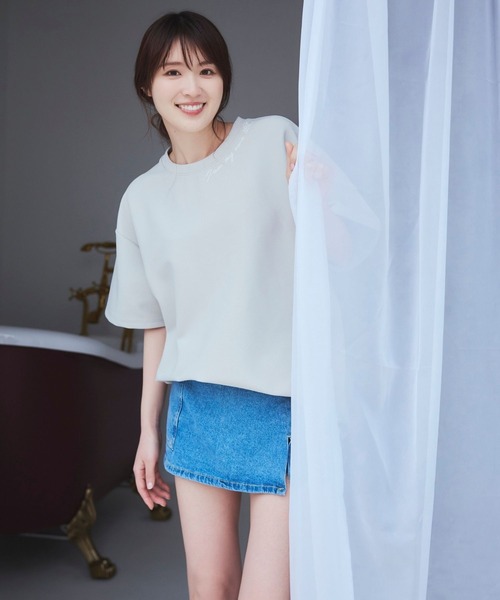 LANTINAM（ランティナム）の「【ユニセックス】ミューズTシャツ（Tシャツ/カットソー・レディース・ミント/ブラック/オフホワイト・MEDIUM/LARGE）」の12枚目の写真