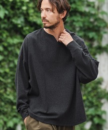 mlt4779-Span Fraise Key Neck Long Sleeve Pullover カットソー