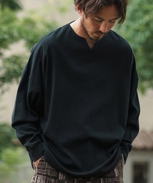 mlt4779-Span Fraise Key Neck Long Sleeve Pullover カットソー