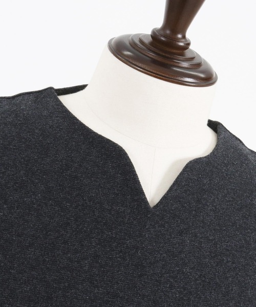 CAMBIO(カンビオ)の「mlt4779-Span Fraise Key Neck Long Sleeve Pullover カットソー(Tシャツ/カットソー・メンズ・ブラック/チャコールグレー/ホワイト・S/M/L)」の20枚目の写真